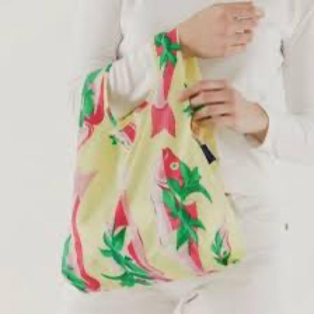 BAGGU ホールフィッシュ　魚　グリーンチェック　エコバッグ　セット　マルシェ