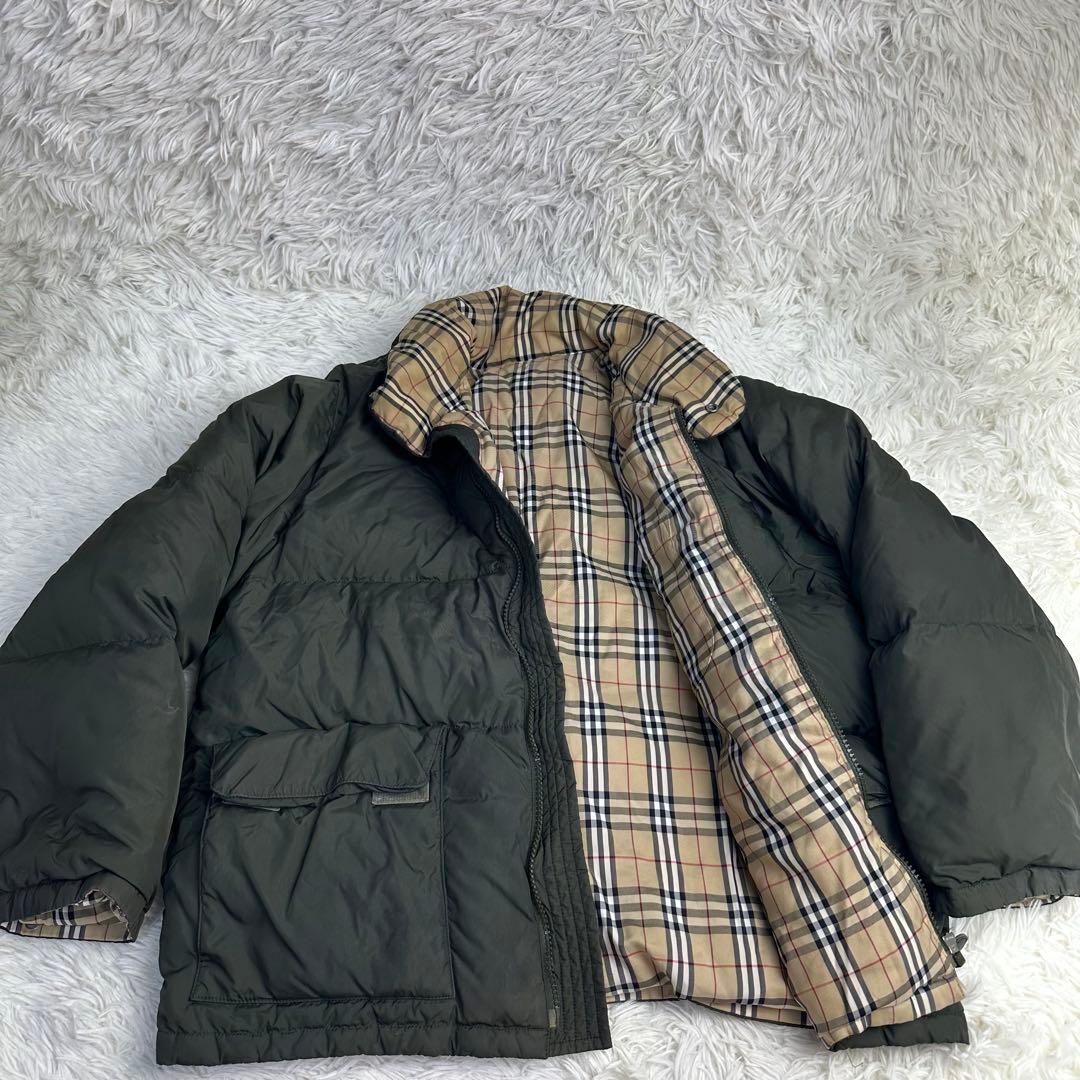 凪 様用美品 バーバリー オリーブグリーン ダウンジャケット ノバチェック柄