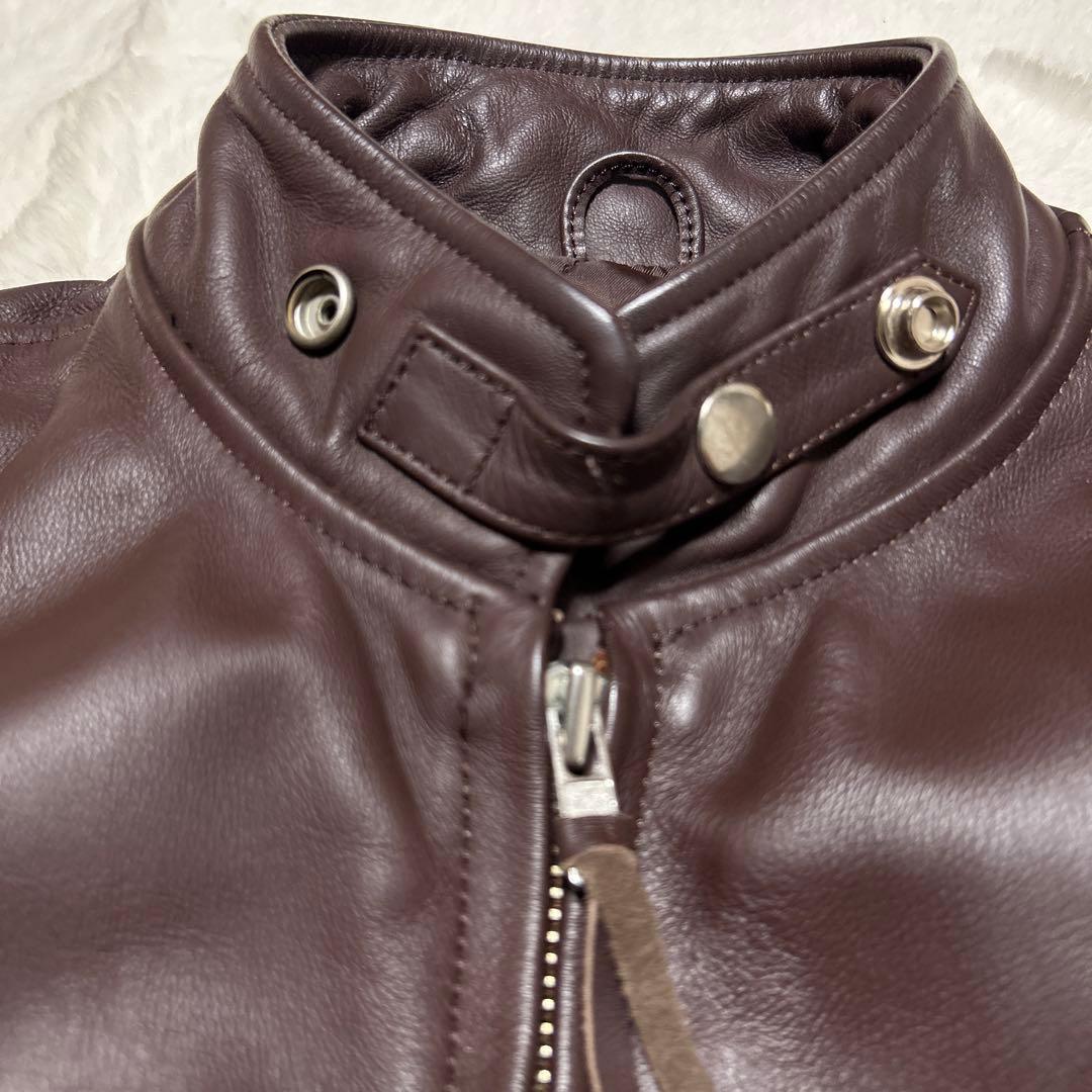 OHPLAN レザーライダースジャケット L 牛革 シングル キルティング中綿