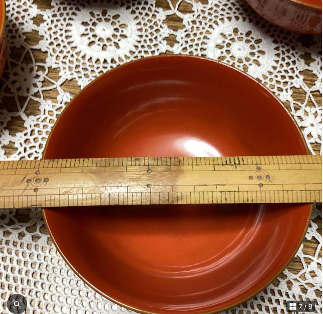 k2f20 朱　牡丹　吸物椀10客