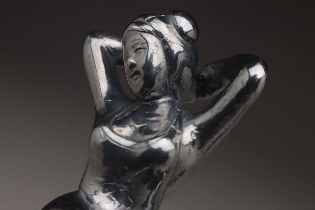 銀製 春画人形「男女像」総重101g STERLING刻 金工古美術 鑑定済み