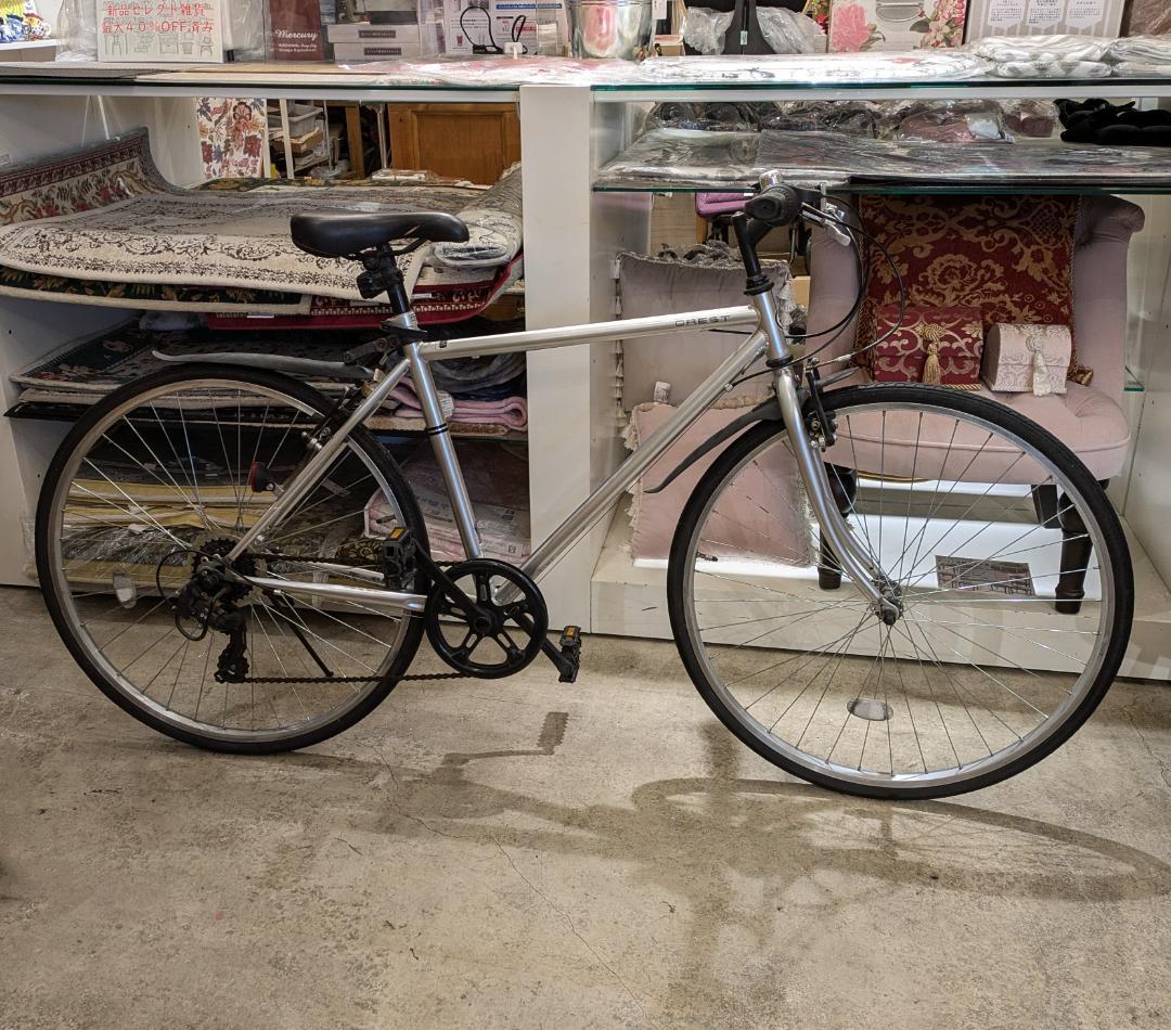 【店頭引取】 CREST クロスバイク 700C シルバー クレスト アルミ製