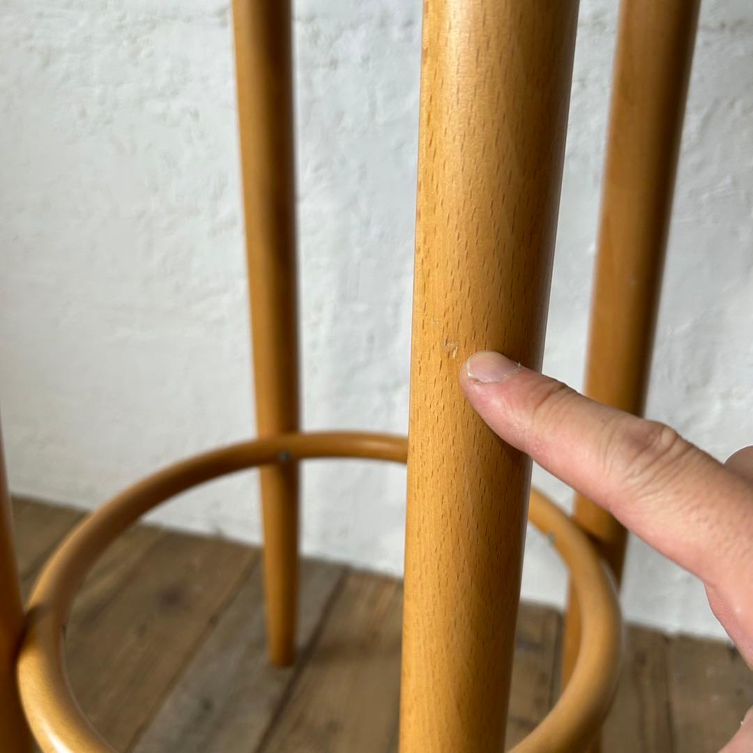 【再塗装・美品】秋田木工 スツール ラタン