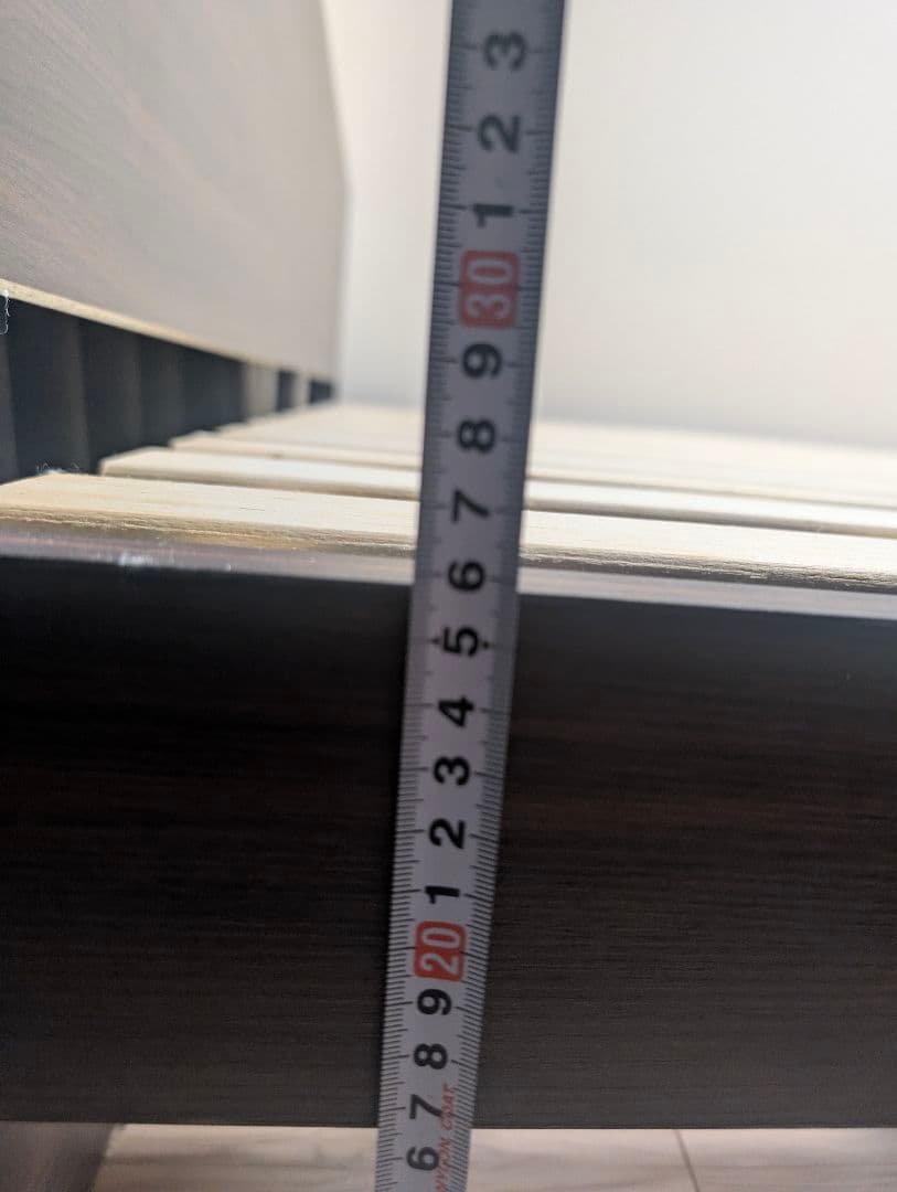 木製クイーンベッドフレーム ダークブラウン