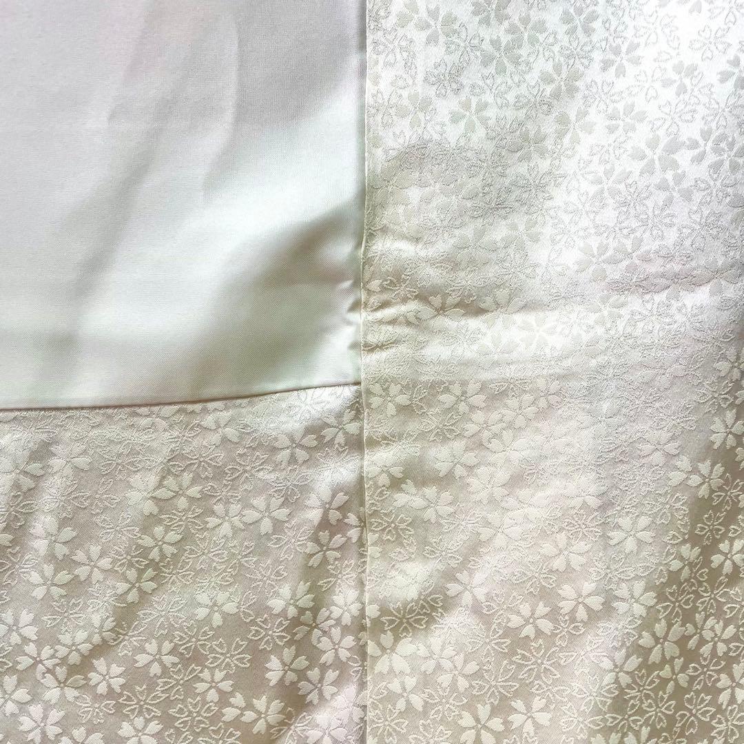 ［振袖］正絹　やわらかい白　生成り　桜　牡丹　蝶　箔　成人式