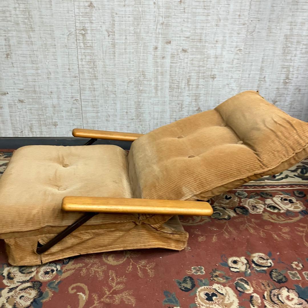 ②国産ビンテージ 昭和レトロ OSLO オスロ コーデュロイリクライニングチェア