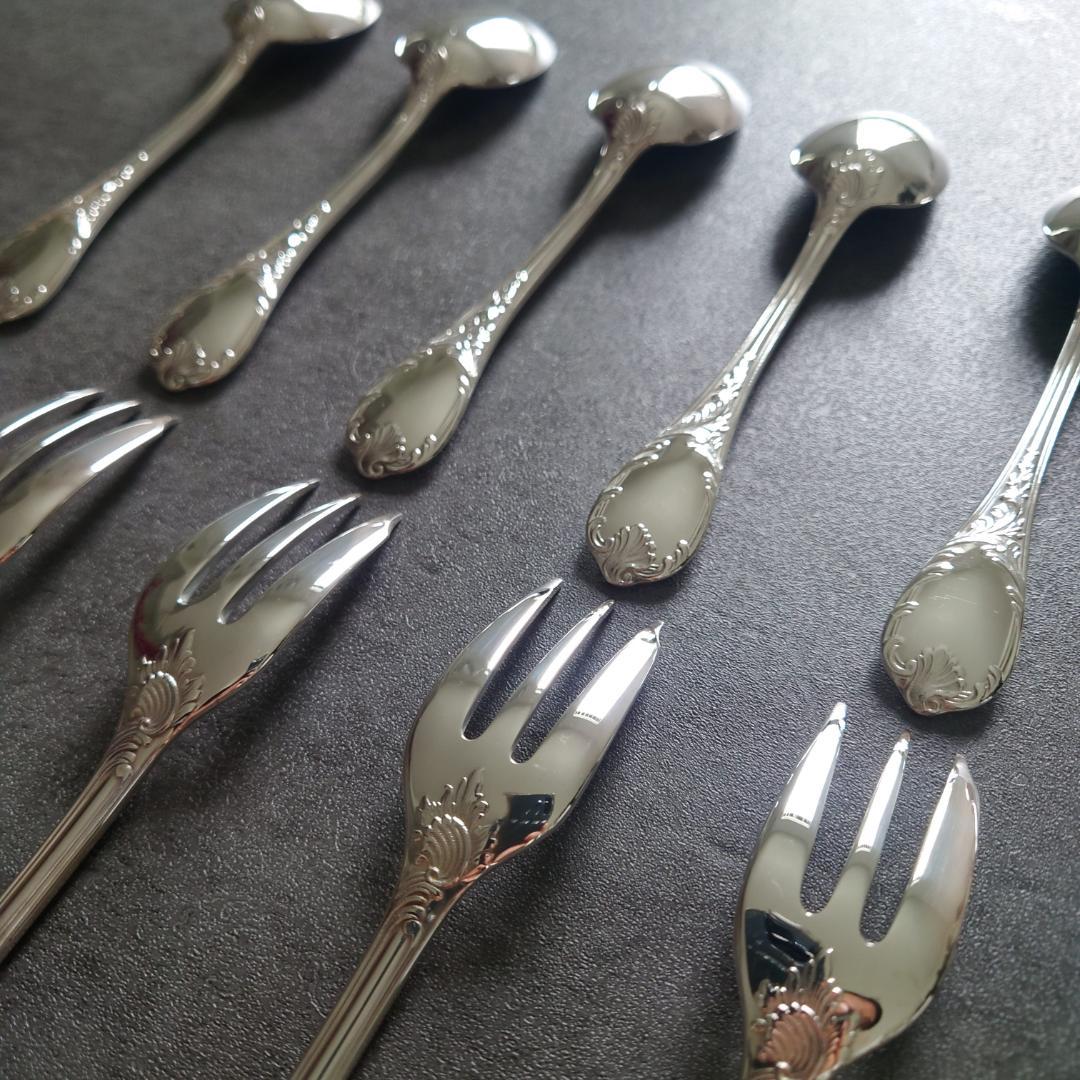 極美品 クリストフル マルリー ケーキフォーク コーヒースプーン 12点 箱付き