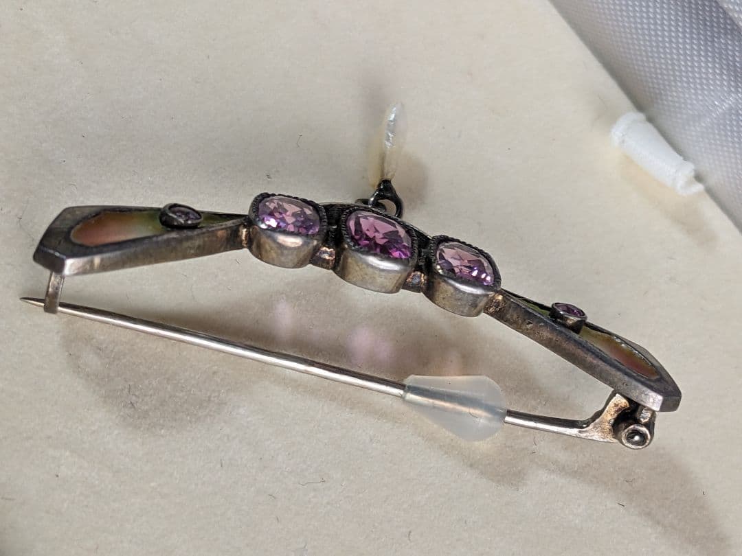 アンティーク　プリカジュールエナメル　アール・ヌーヴォー　ブローチ　お値下げ中