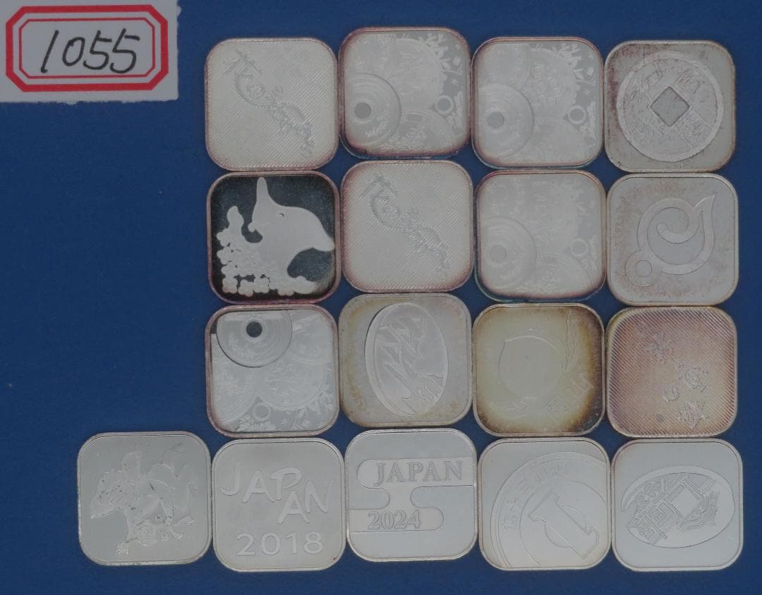 1055.純銀メダル銘純銀メダル17枚まとめ74.05g銀メダルミントだし造幣局