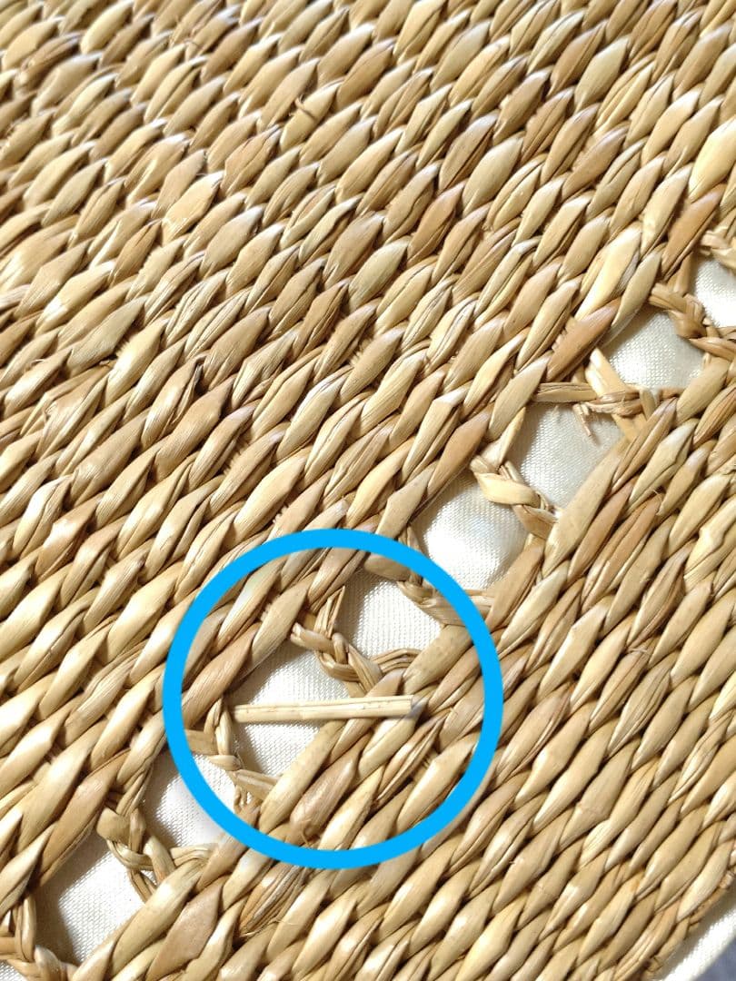 天然素材 座布団 い草？ クッション 3枚 昭和レトロ 古民家