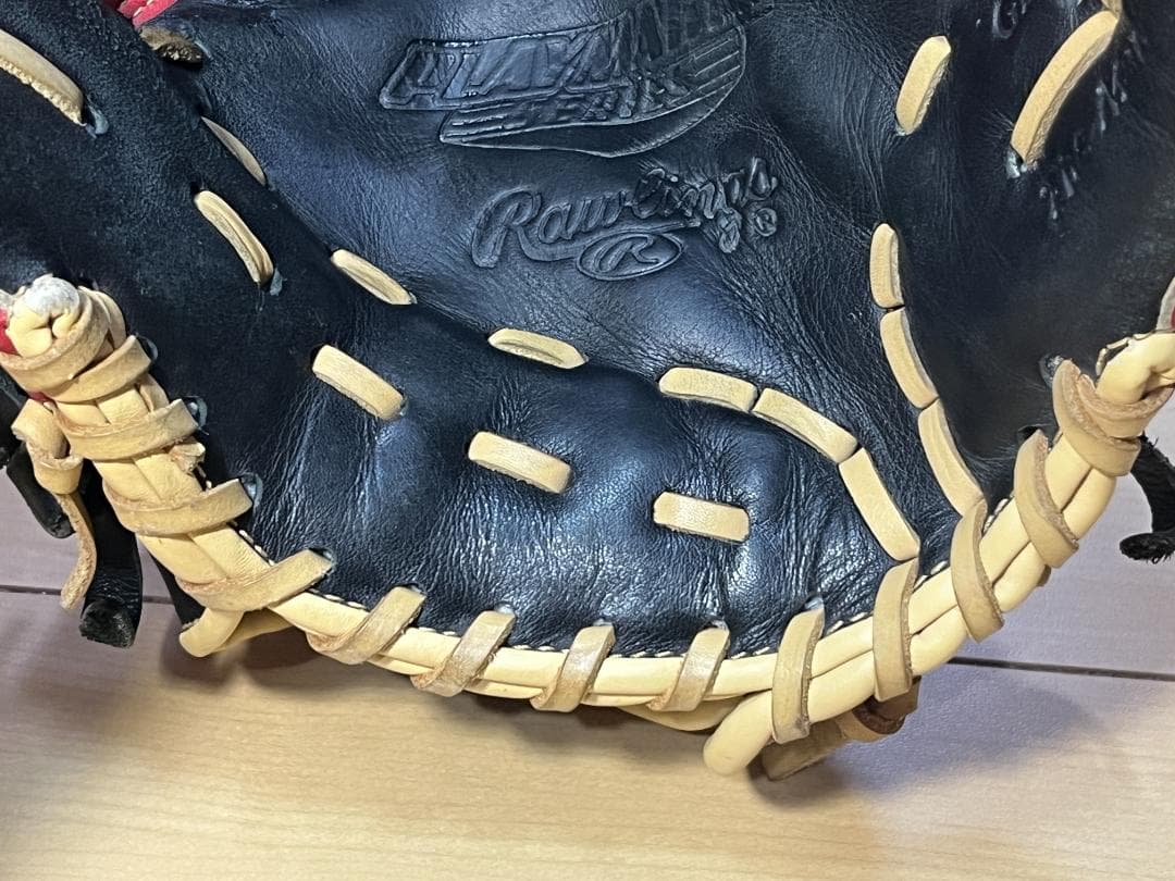 Rawlings 少年軟式用グローブ 黒/赤 内野用 美品