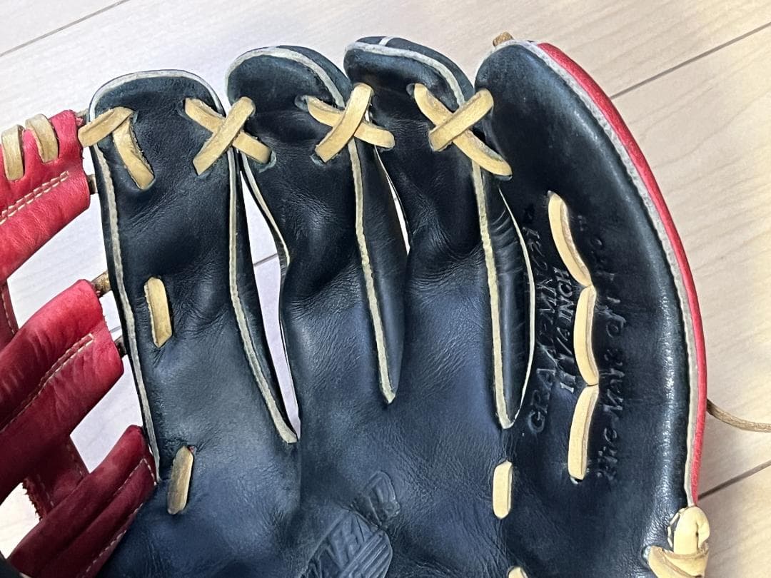 Rawlings 少年軟式用グローブ 黒/赤 内野用 美品