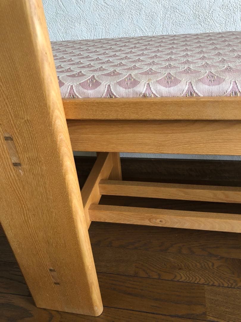 天然木　布貼り　ソファベンチ　3人掛け　組み木　家具　ブランド家具　送料込み