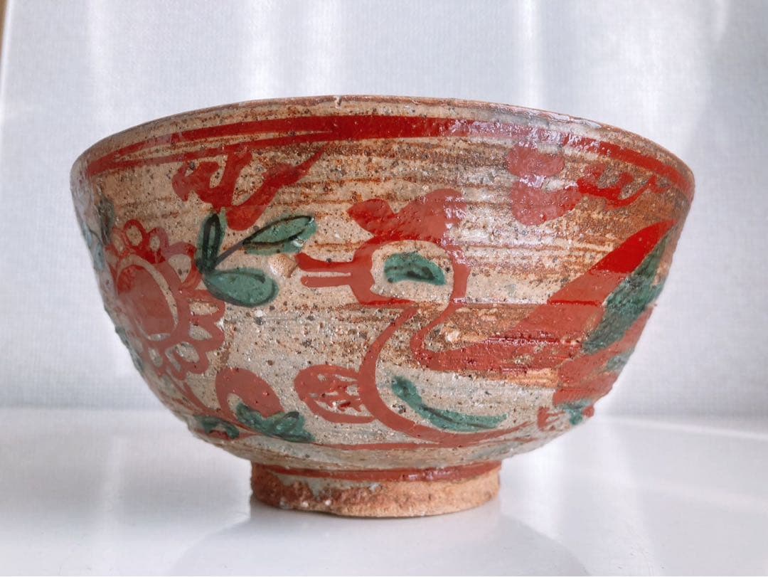 犬山焼　赤絵　鉢