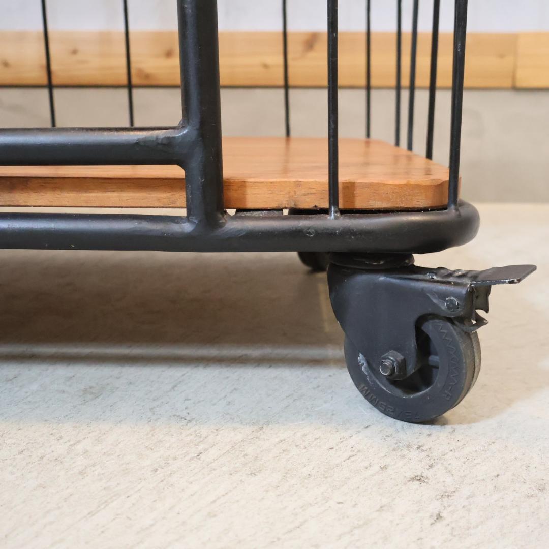 SPICE OF LIFE 3段ワイドワゴンラック オープンシェルフ 工業系