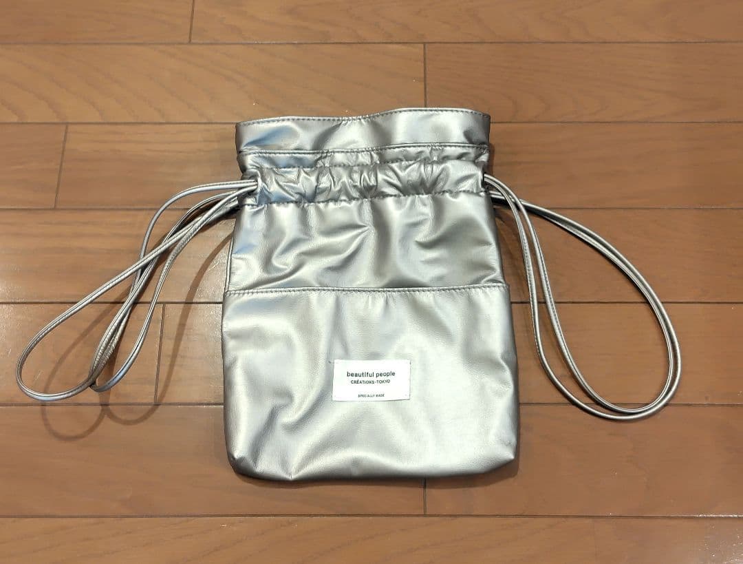 【新品未使用】beautiful people 2WAYレザー巾着バッグ