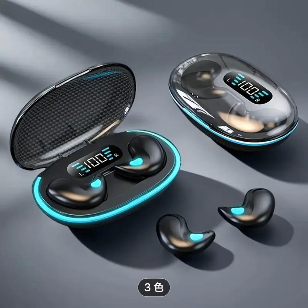 ワイヤレスイヤホン Bluetooth 5.3 残量表示 高音質 黒 新品