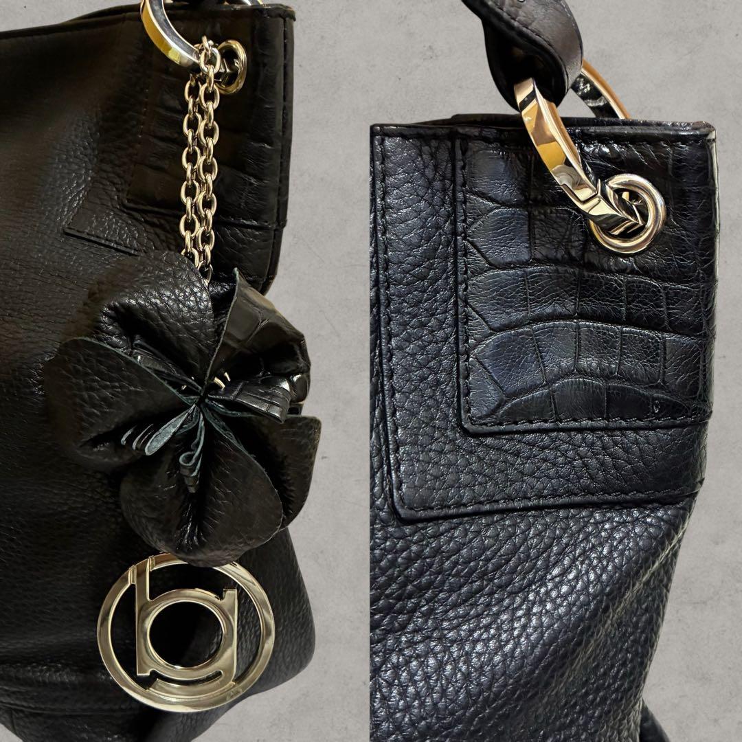 BEAUGRAND ボーグラン ショルダーバッグ JRA認定 クロコダイル 黒