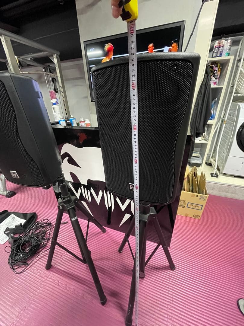 EV スピーカー スタンド付き　電源ケーブル　他ケーブル付き