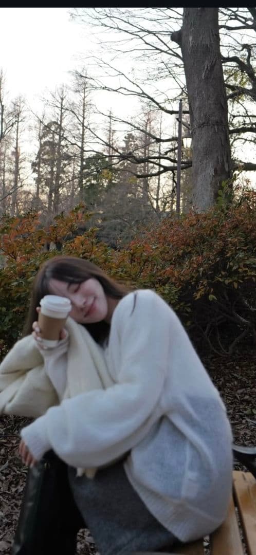 aimeine ホワイト ニット セーター 長袖