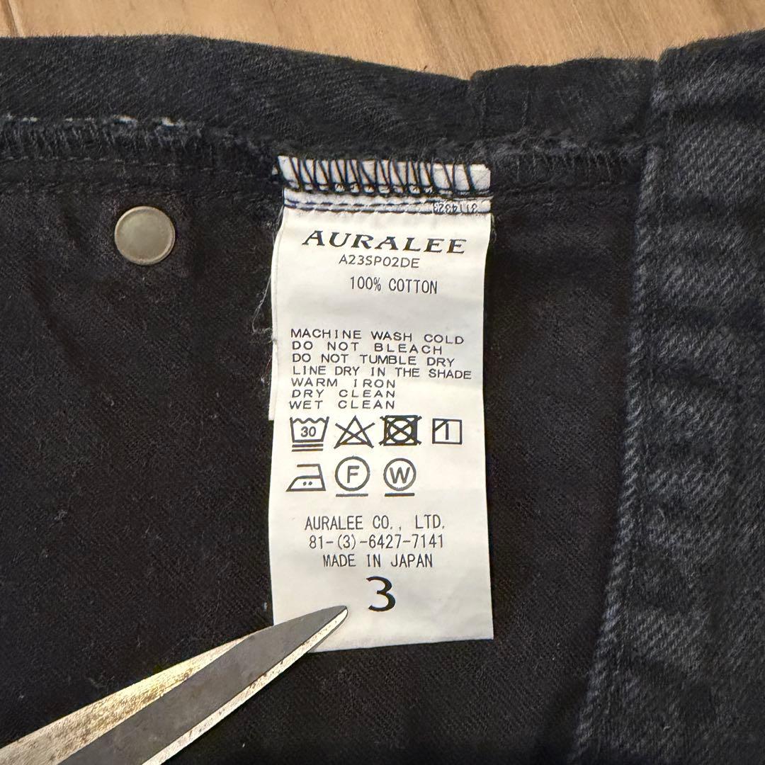 パンツ AURALEE SELVEDGE FADED LIGHT DENIM PANTS