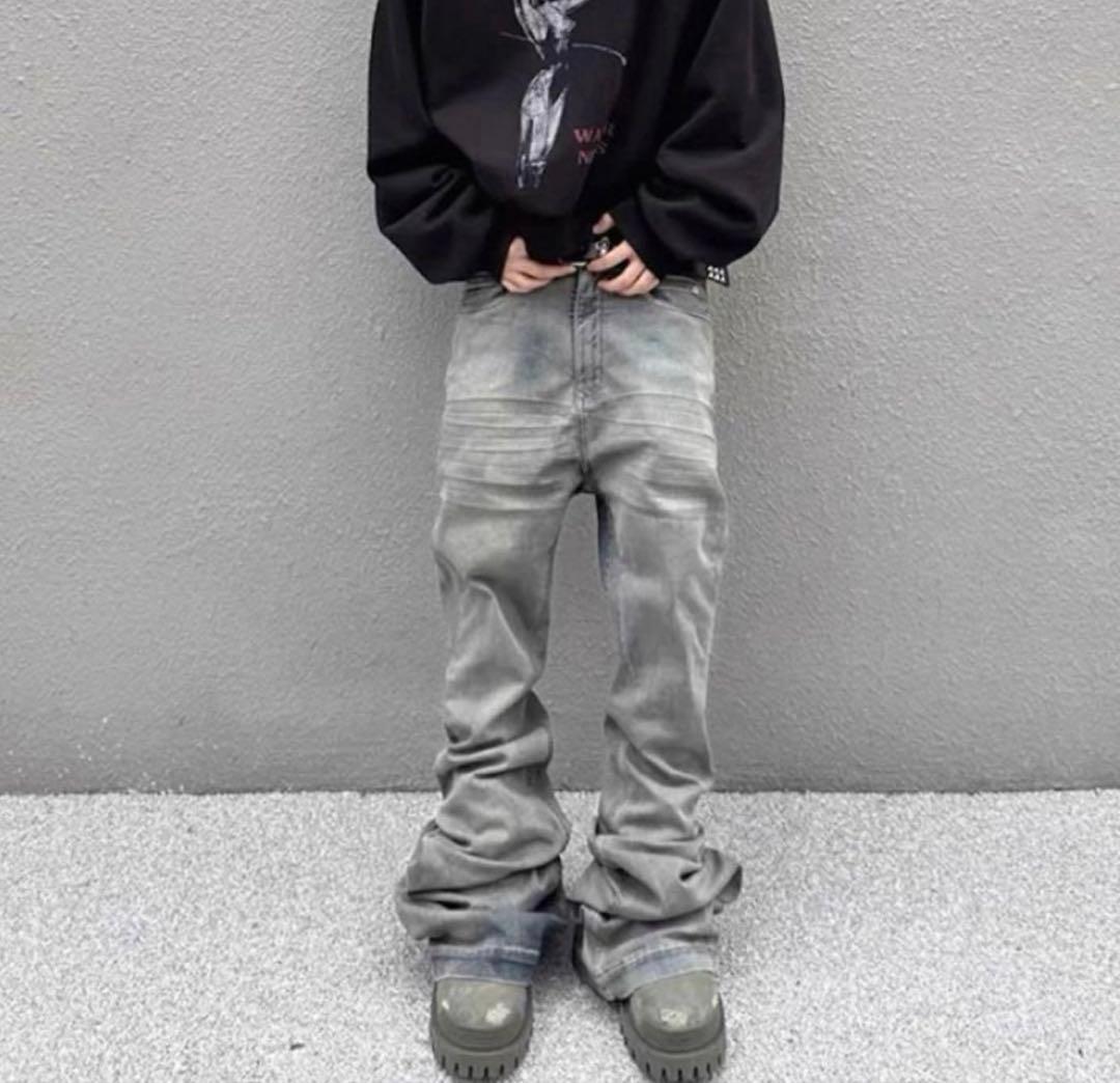 bolan似 white boots cut denim opium