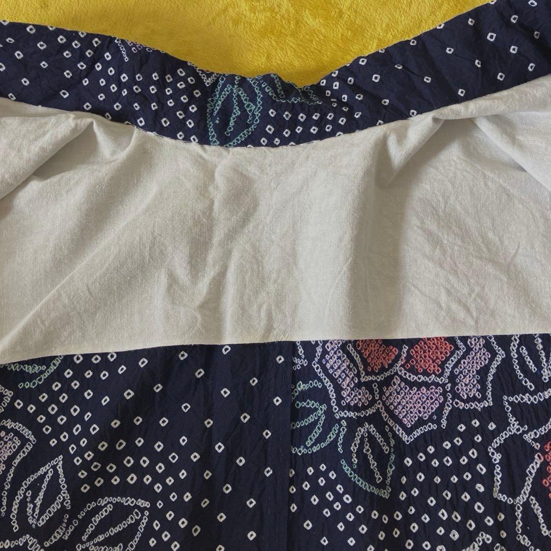 有松絞り　アンティーク着物店Ponia-Pon（ポニアポン）ネイビー 花柄 浴衣