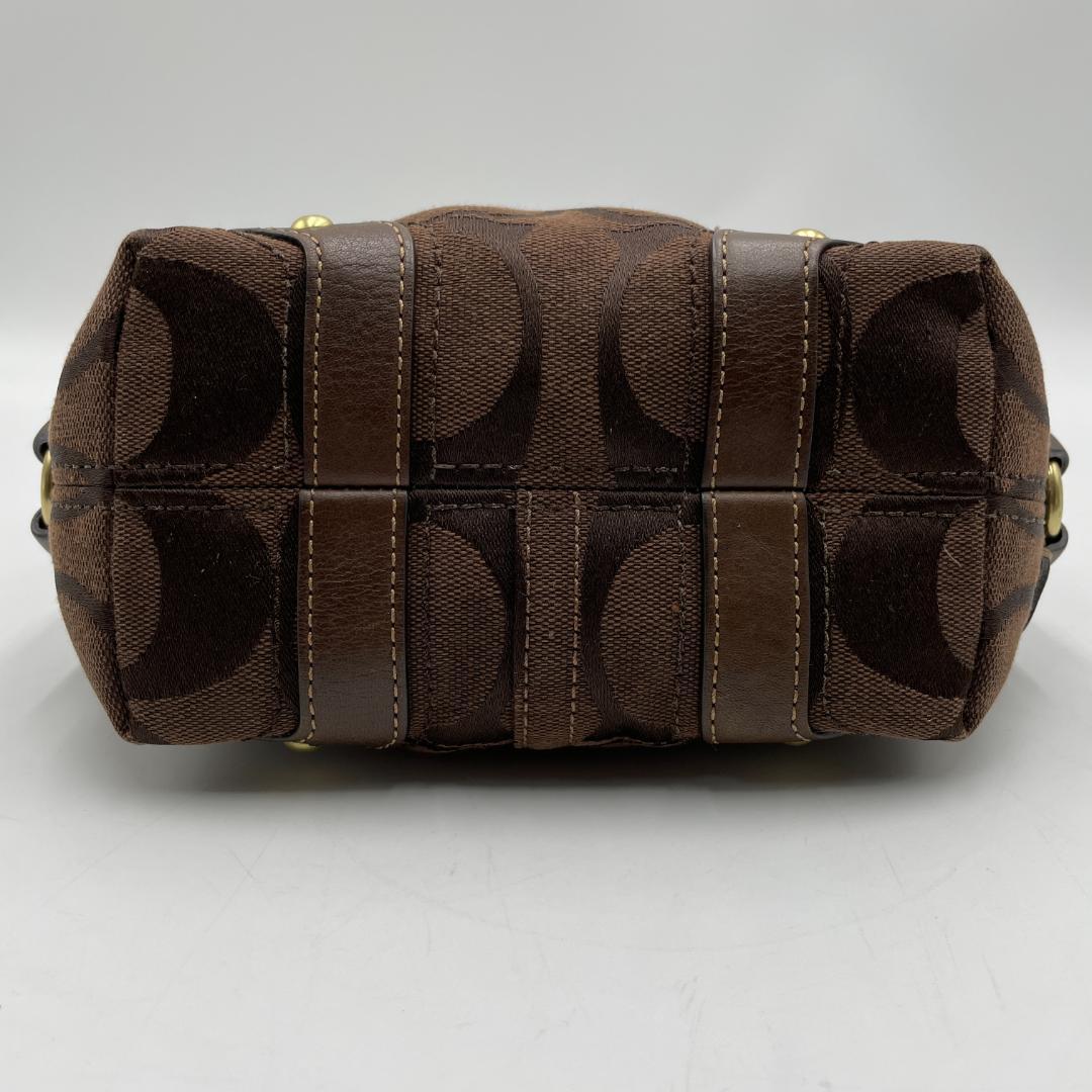 良品 COACH ショルダーバッグ キャンバス ブラウン シグネチャー