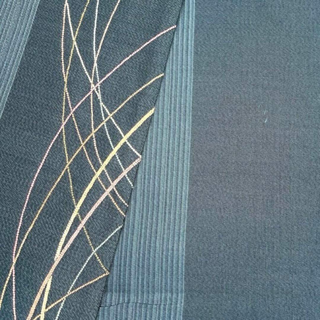 袋帯　スワトウ刺繍　相良刺繍　流線　縦縞　ドット　着物　102b d