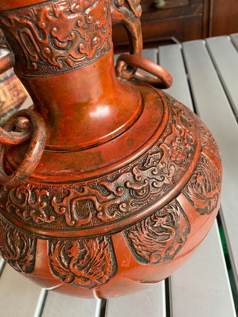 銅器　花瓶　伝統工芸　赤銅