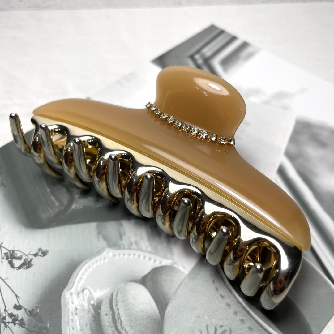 【訳アリ】acca アッカ ヘアクリップ 大 L ラージサイズ ベージュ 髪飾り