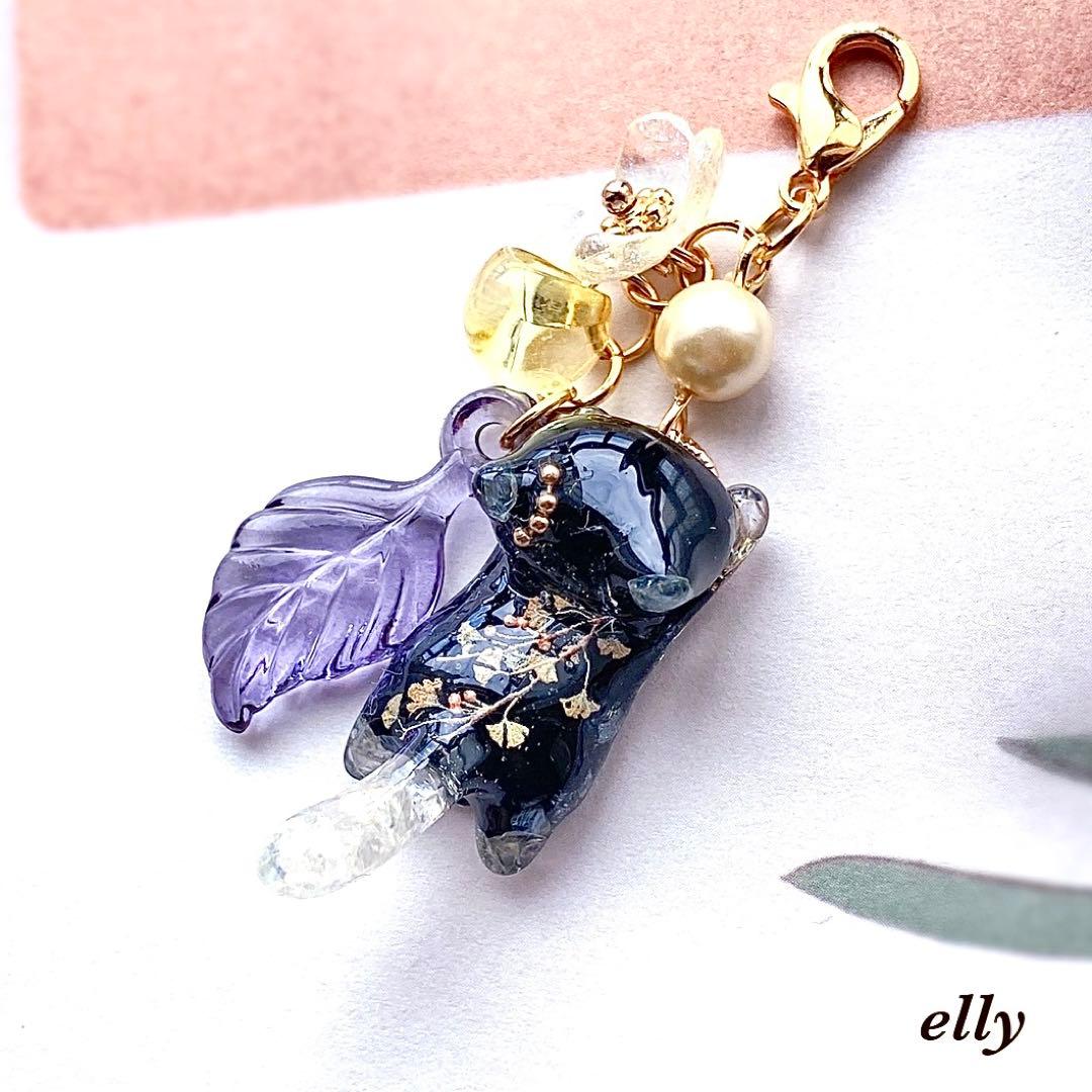 【ゼロ様】1511.天然石　琉球ガラス　楓　肉球　ジャンピング猫　レジン