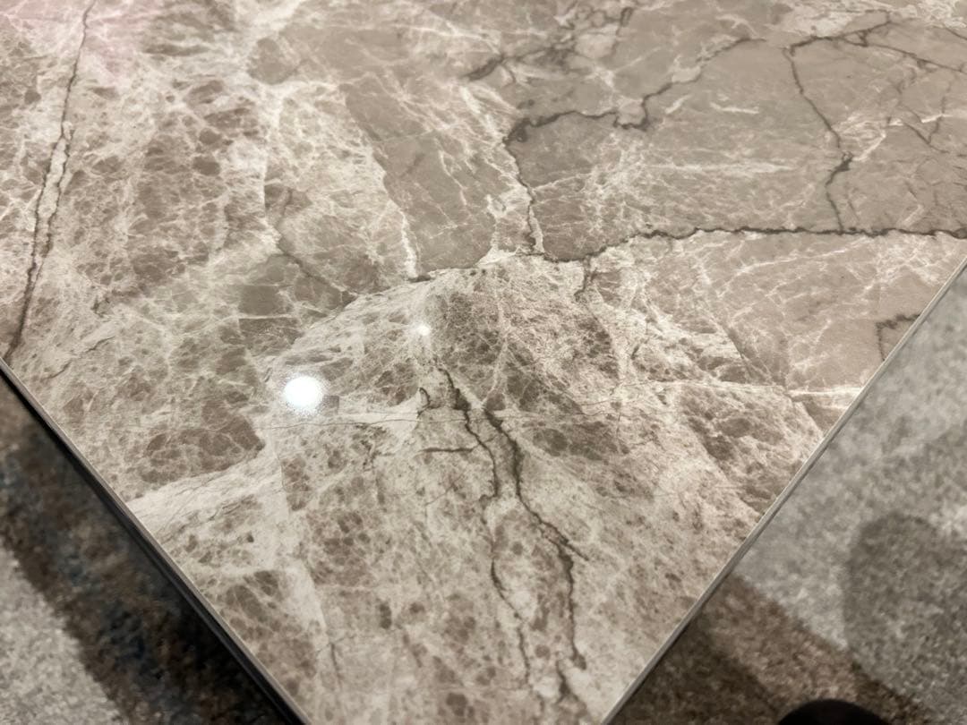 センターテーブル(セーラル120 CHN GY) 大理石調