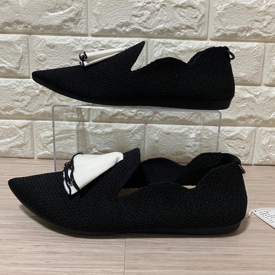 タグ付♪Offen O0u 2ndコラボ ニットシューズ 黒 フリル XL