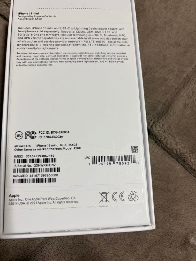 iPhone13mini 256GB 純正バッテリー100%