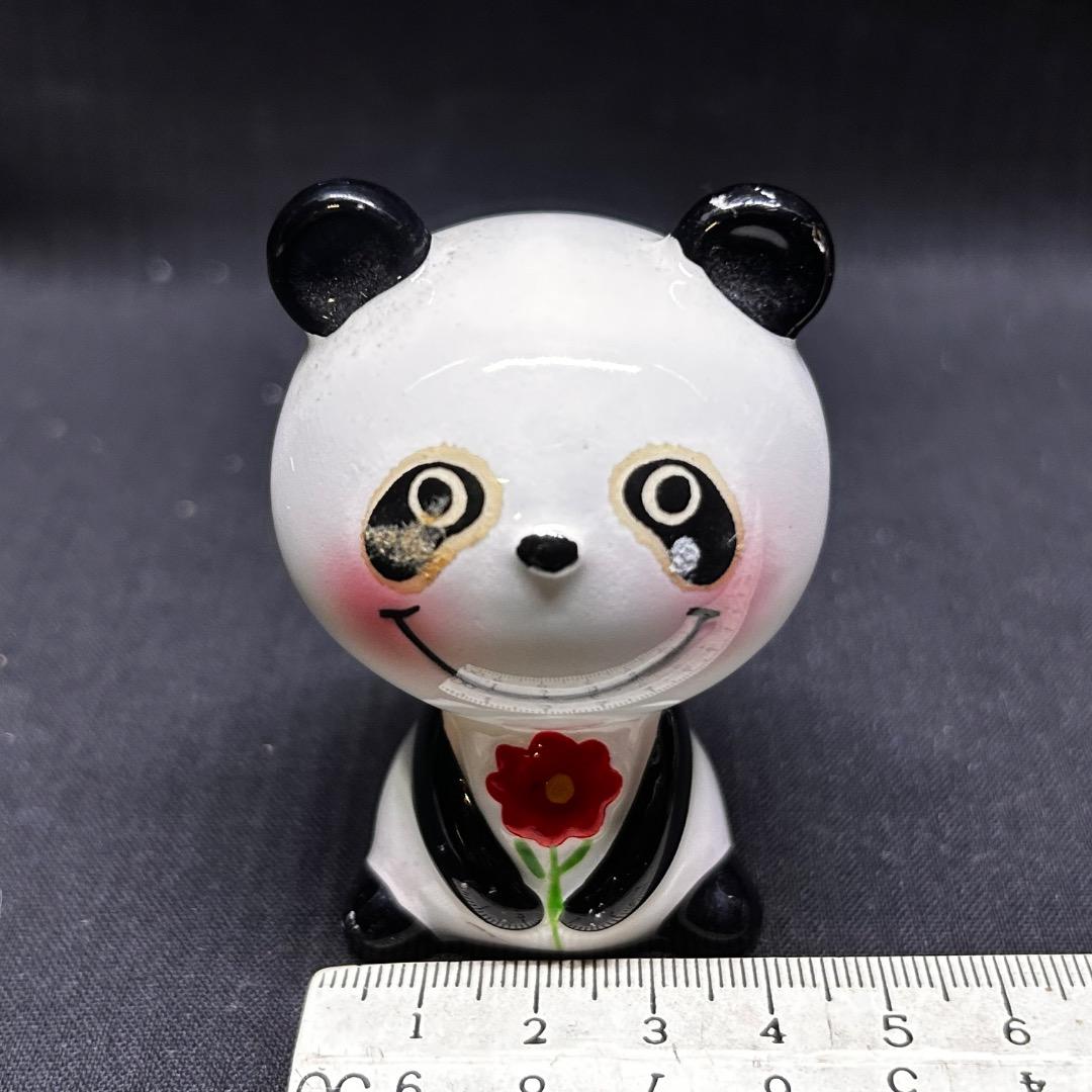 ▽Fb左1099 内藤ルネ 陶器製 キャニスター パンダ 置物 2点まとめ