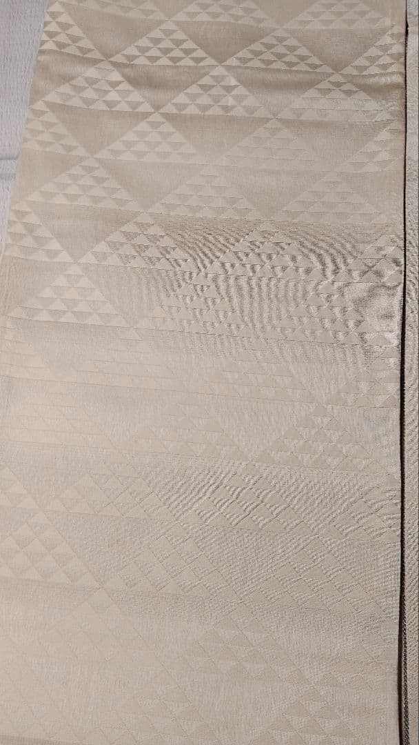 袋帯　太鼓柄　縞　灰緑　金銀糸箔 両面