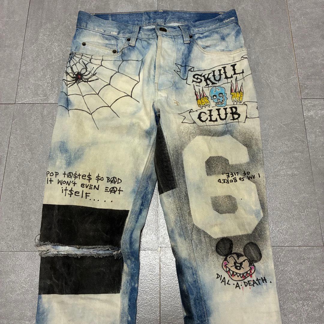 【極美品】ksubi ペイントデニムパンツ ストレッチ Y2K 28