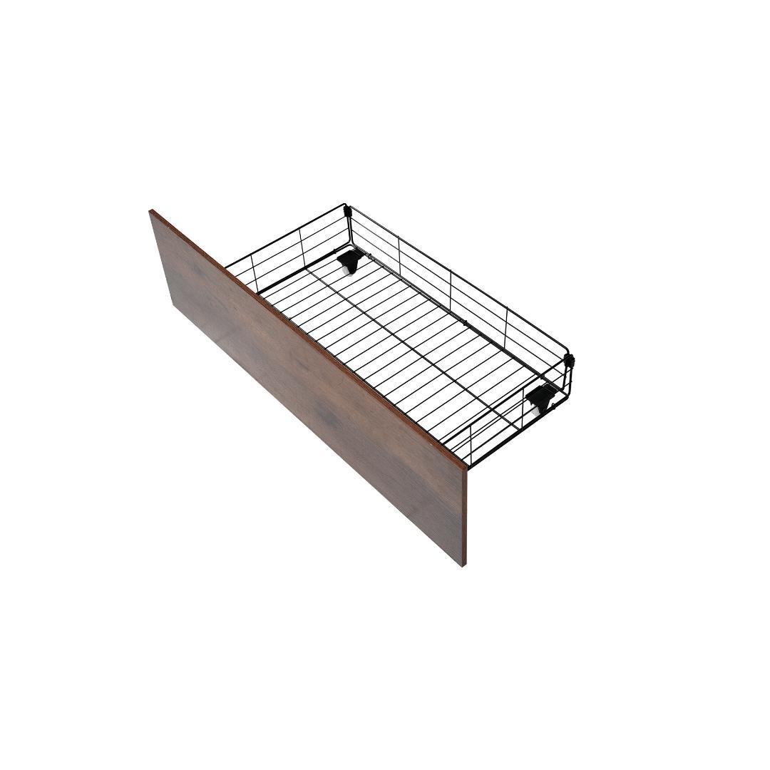 タイムセール！パイプベッド　折りたたみ可能　引き出し付き　省スペース　BROWN