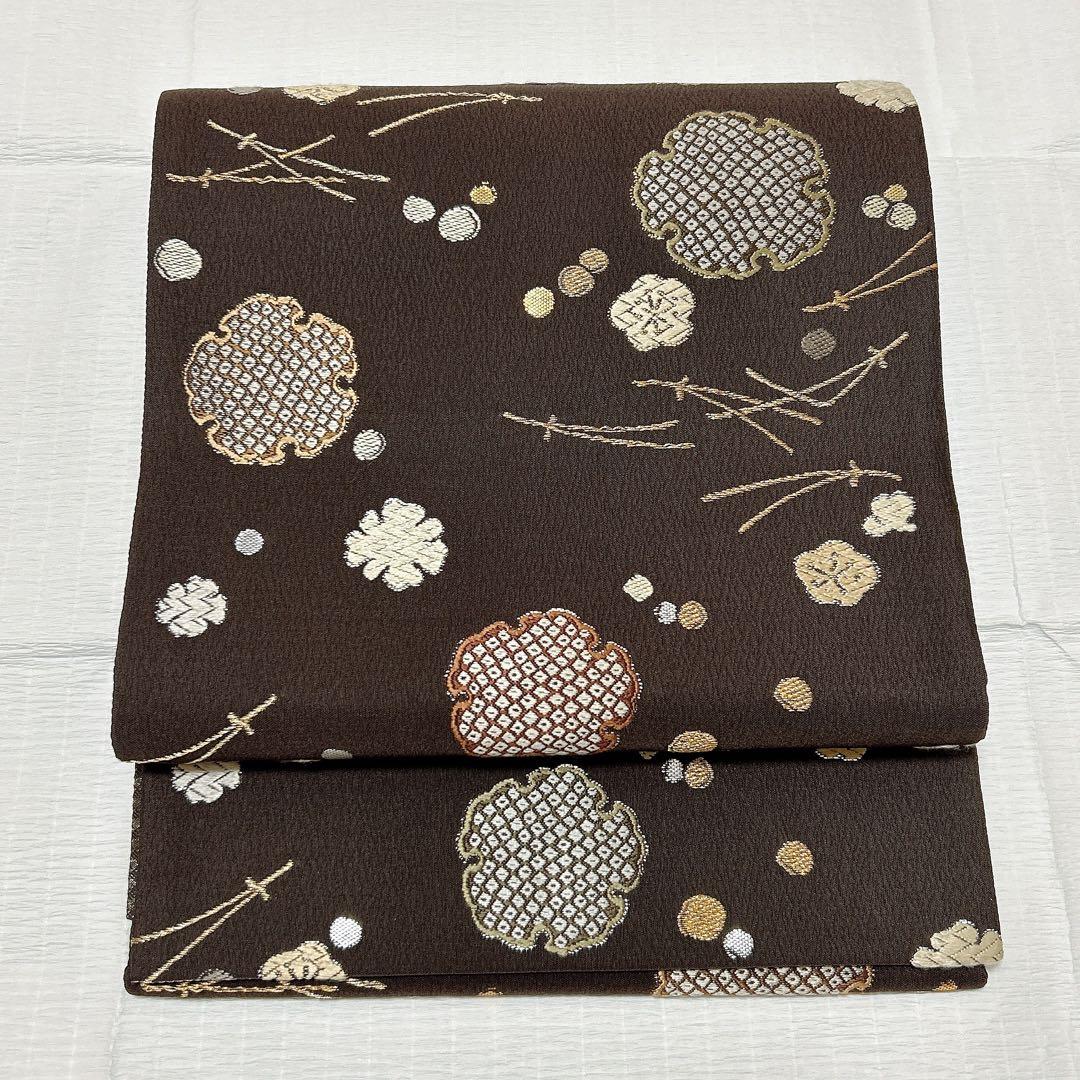 【専用】織文意匠鈴木　袋帯　唐織　西陣織　正絹　金銀糸　落款あり　福楽錦