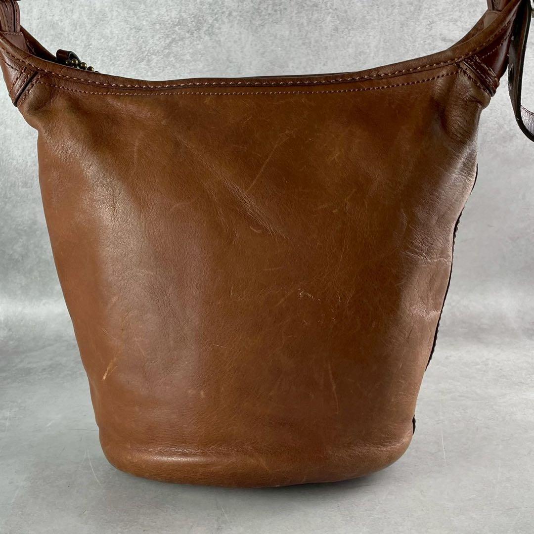 ✨美品✨コーチ　ブリーカー　ショルダーバッグ バケツ型　レザー　ブラウン