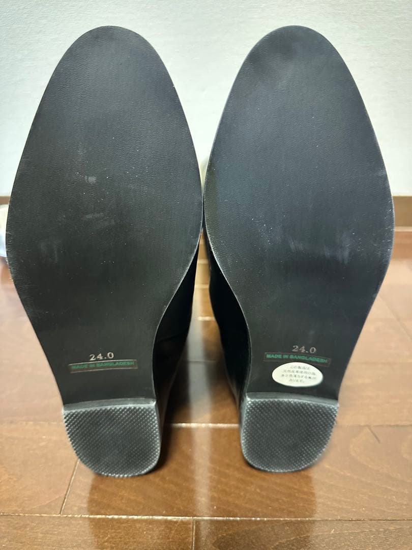 ALPHA CUBICアルファキュービック 本革 インヒール ワイドロングブーツ