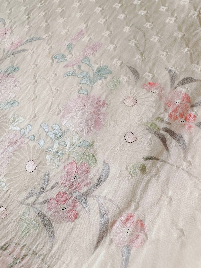 【訳あり特別価格】　正絹　訪問着　総絞り　四季華合わせ