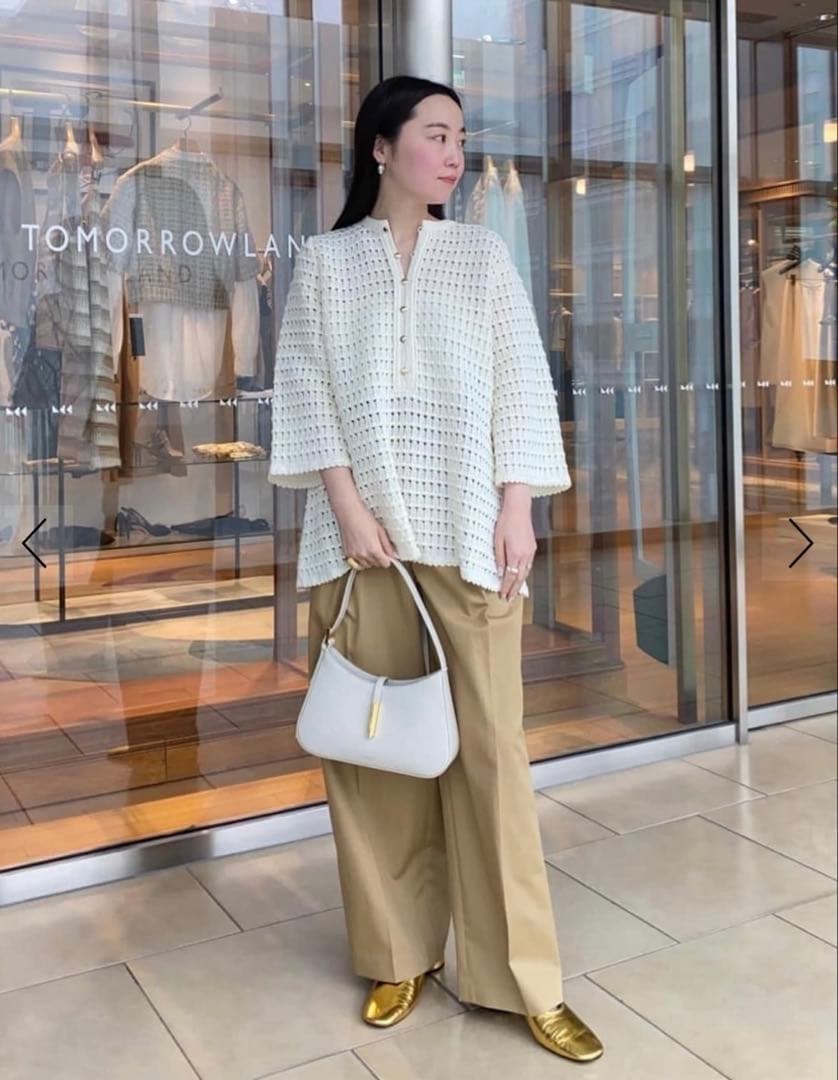 TOMORROWLAND MACPHEE コットンチノ タックワイドパンツ