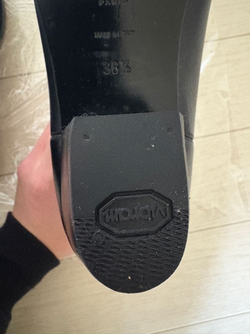 ブラック レザー サイドゴアブーツ