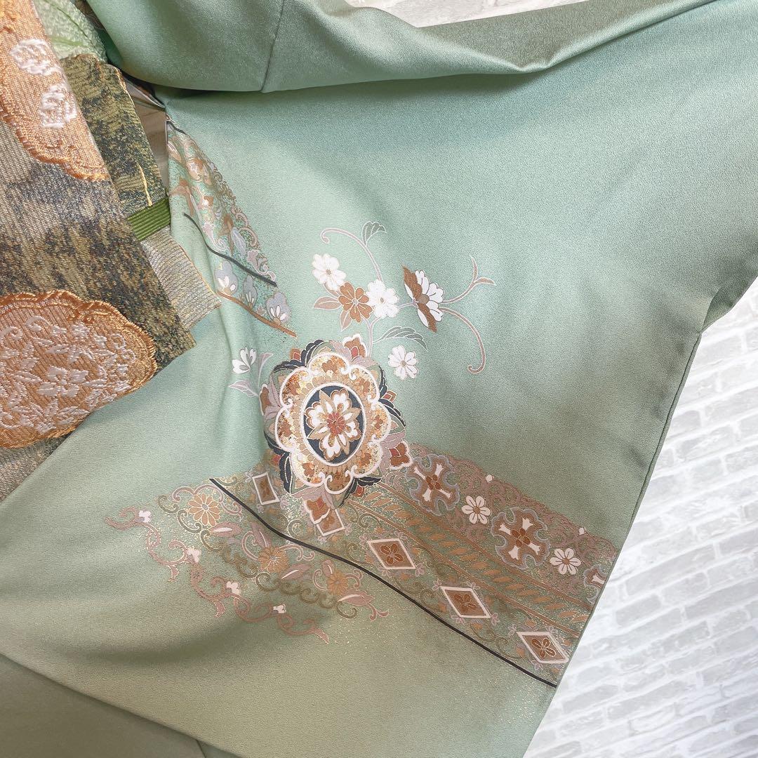 訪問着のみ　鏡裏紋　金彩加工　繊細な柄　入学式　卒業式　着物　Q4