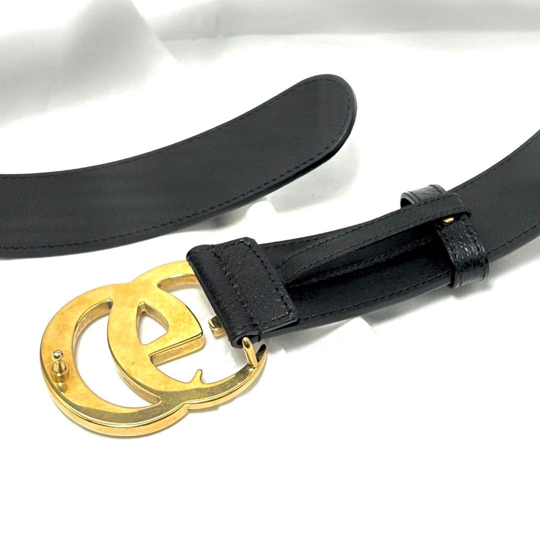 グッチ アディダス コラボ 限定 GGマーモント レザーベルト ブラック 黒色