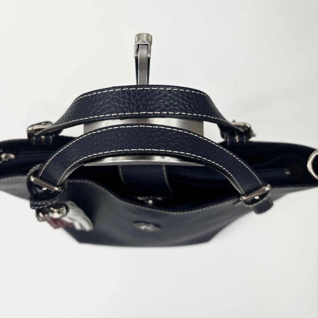 キタムラ 2WAY ネイビー ショルダーバッグ ハンドバッグ