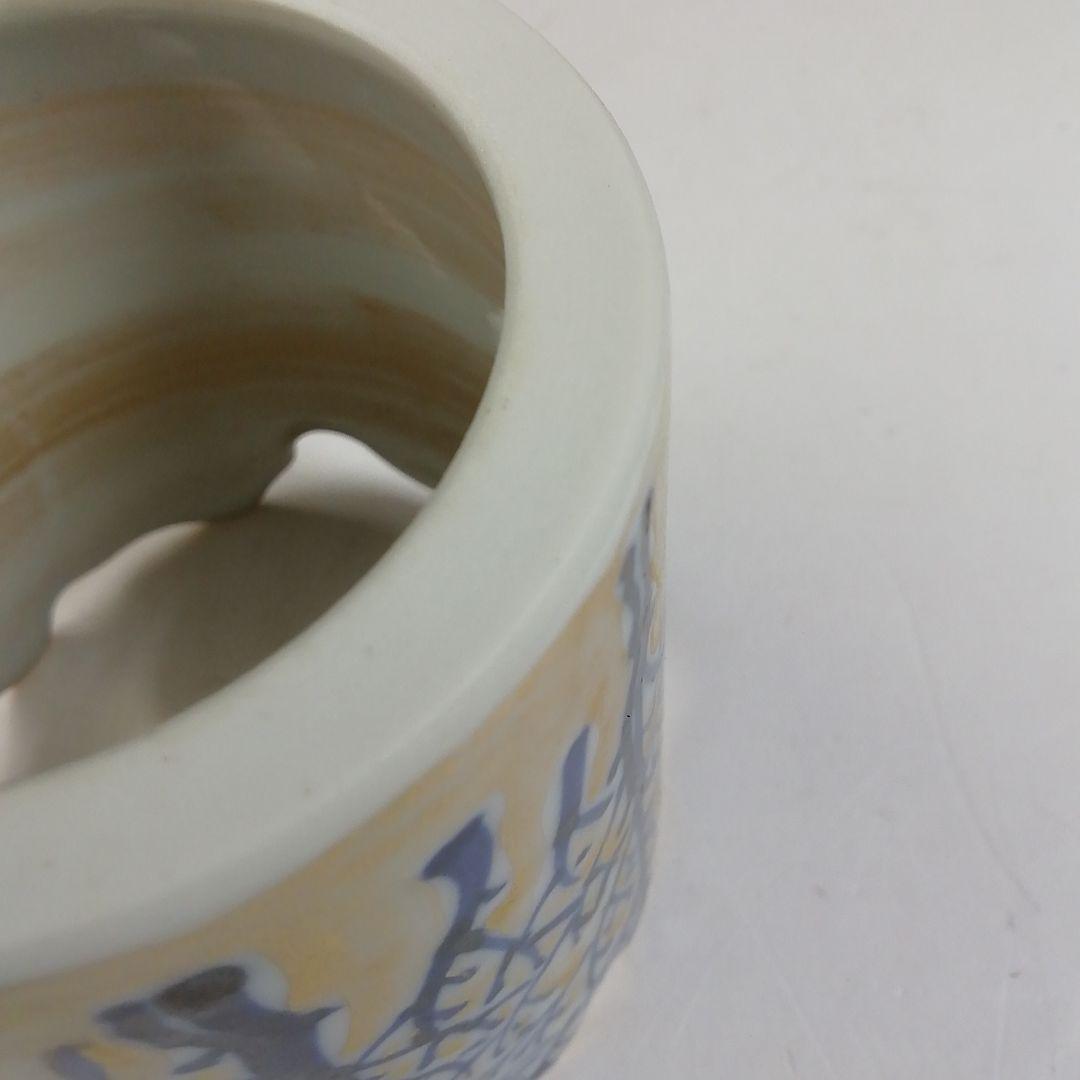 Ｗ１９８　蓋置　『色絵　森之図』『高野昭阿弥 造』　共箱　茶道具