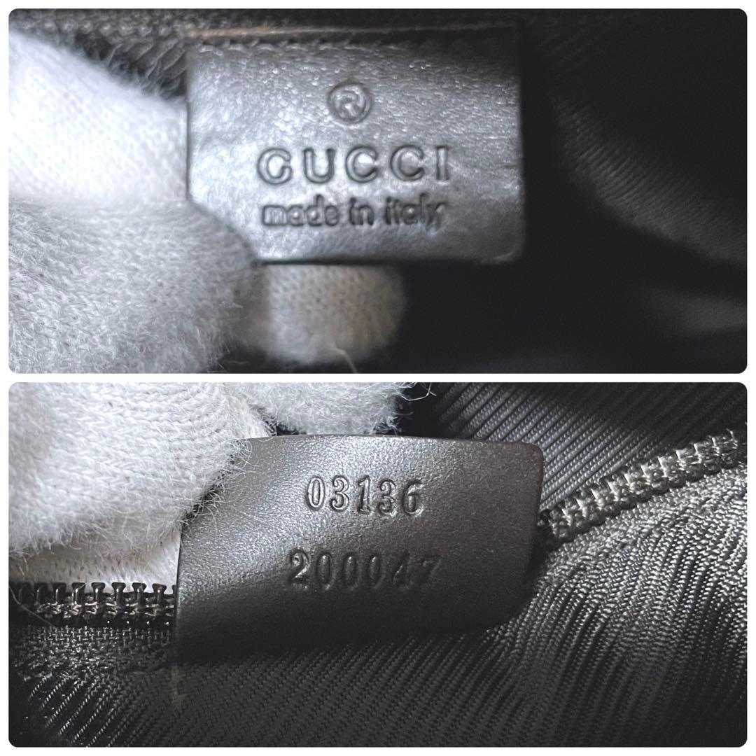 【良品】GUCCI グッチ　ショルダーバッグ　サコッシュ　キャンバス　ブラウン